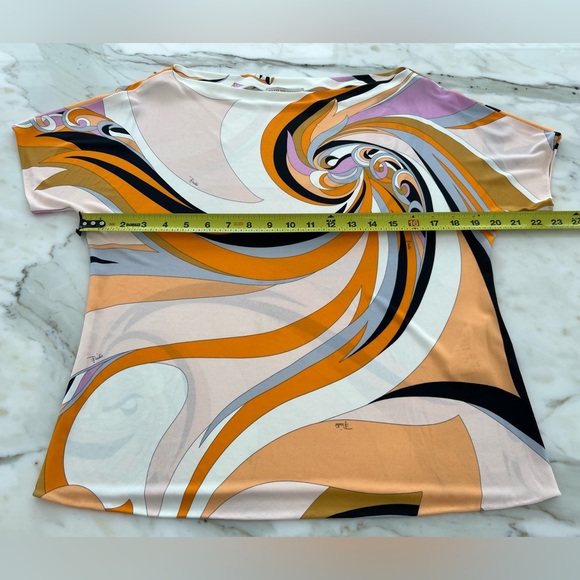 EMILIO PUCCI ORANGE MULTI TOP STYLE 82JN36 SIZE IT 46 / US 12 NWOTS! - Picture 7 of 17